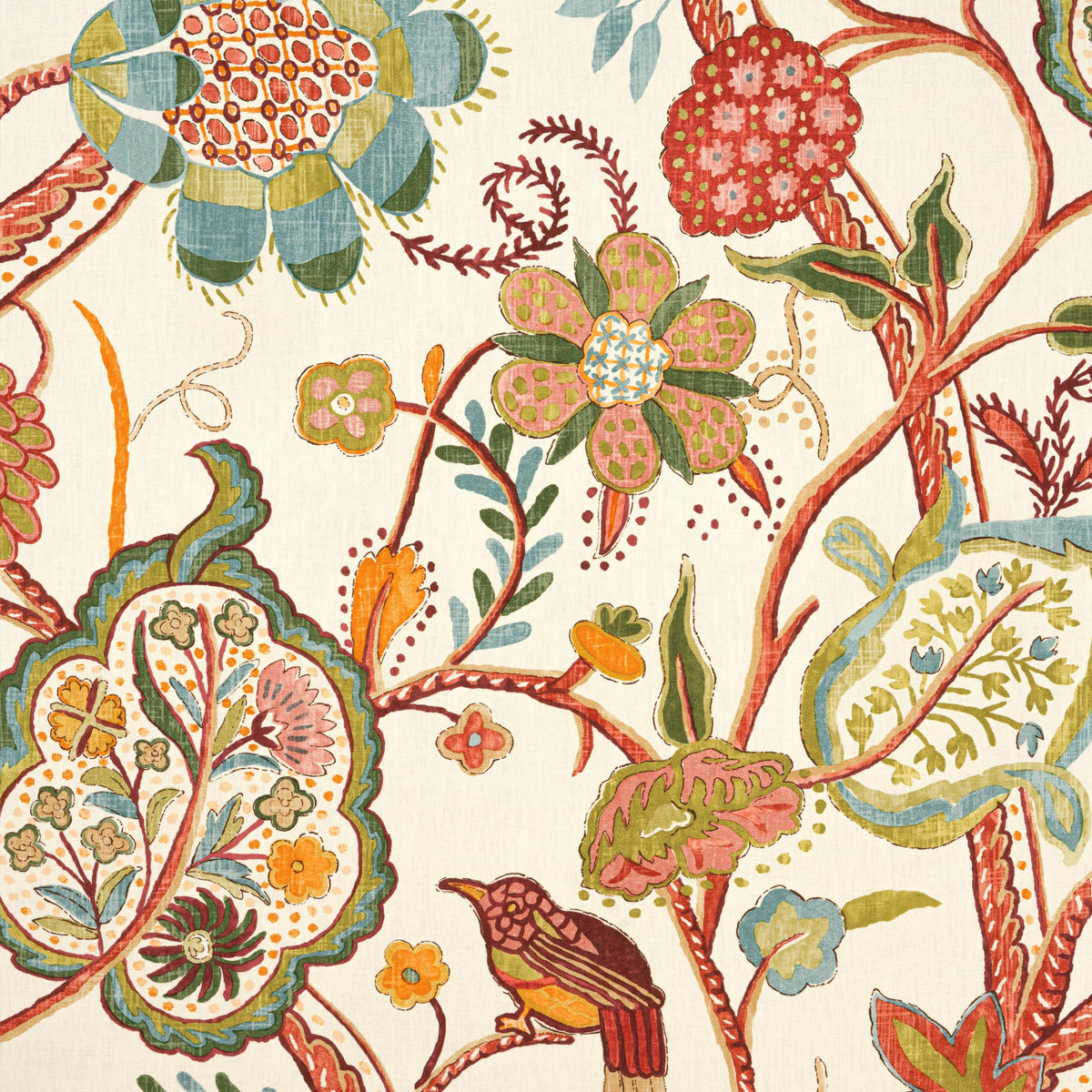 Thibaut Windsor Cream And Red Fabric