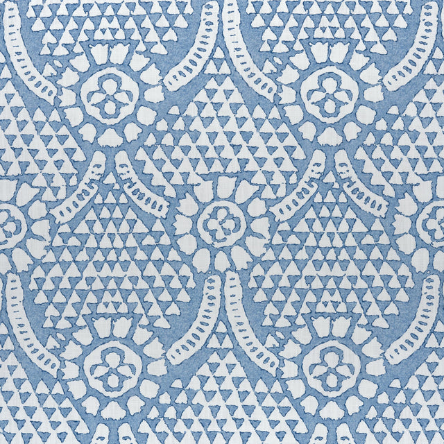 Thibaut Chamomile Blue And White Fabric