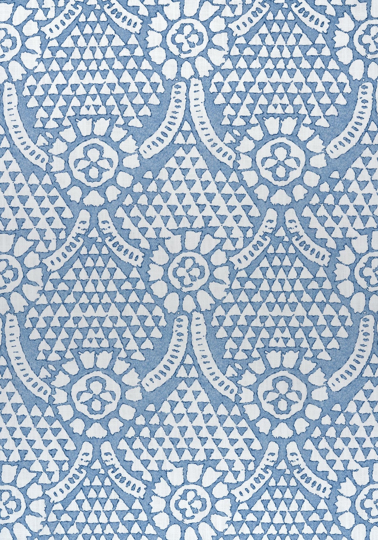 Thibaut CHAMOMILE Blue and White Fabric