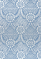 Thibaut CHAMOMILE Blue and White Fabric