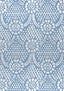 Thibaut CHAMOMILE Blue and White Fabric
