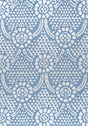 Thibaut CHAMOMILE Blue and White Fabric