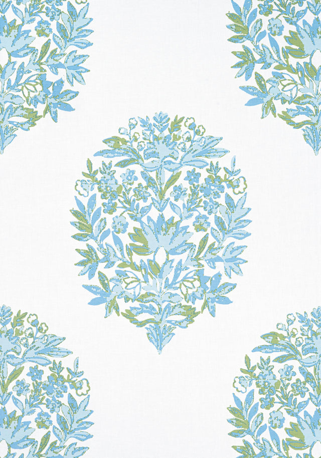 Thibaut RIDGEFIELD Green and Spa Blue Fabric