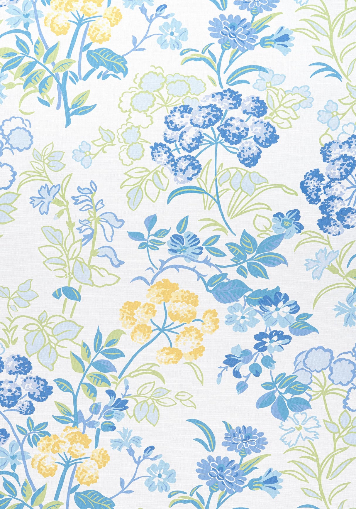 Thibaut SPRING GARDEN Blue and White Fabric