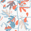 Thibaut Matisse Leaf French Blue And Coral Fabric