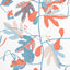 Thibaut MATISSE LEAF French Blue and Coral Fabric