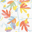 Thibaut Matisse Leaf Coral And Yellow Fabric