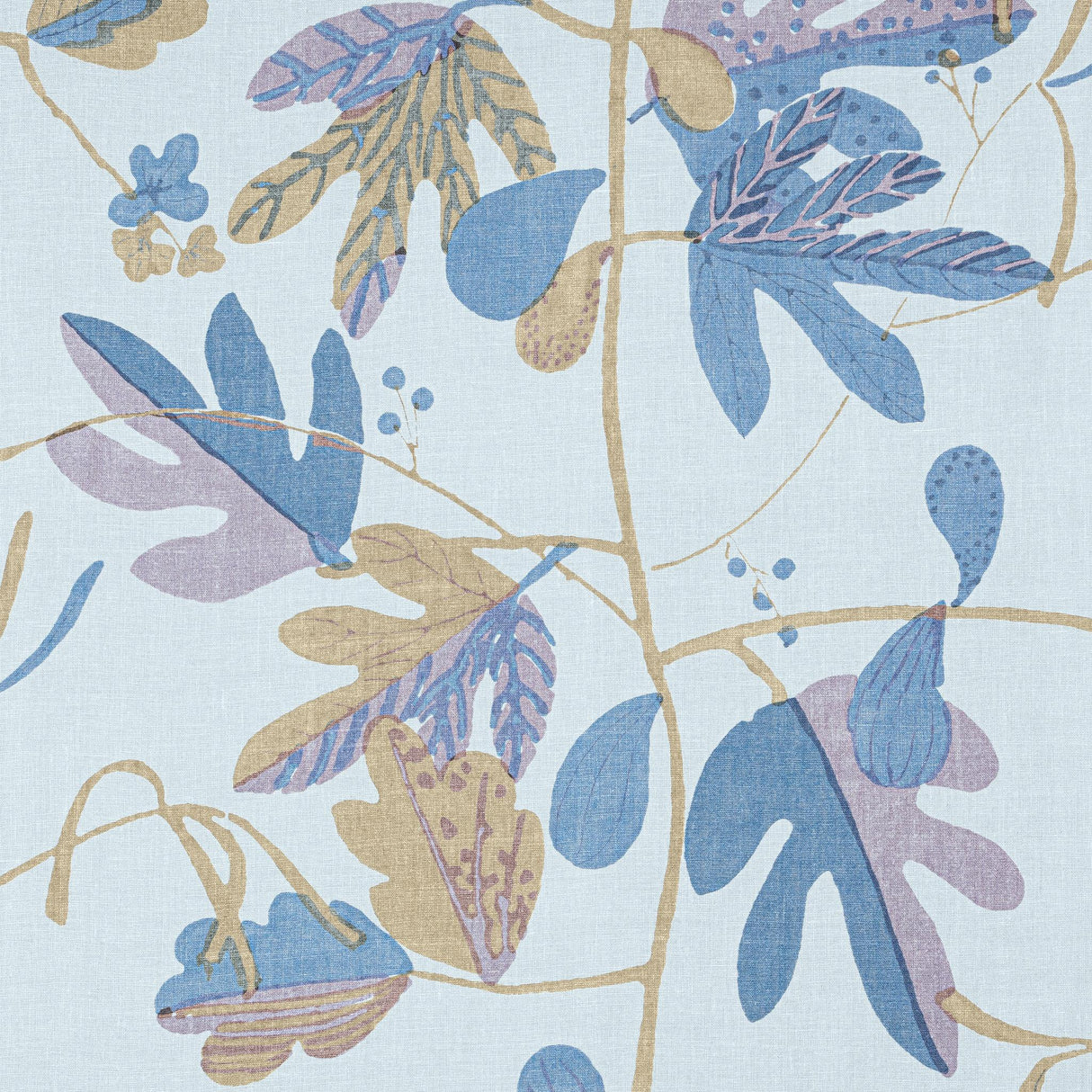 Thibaut MATISSE LEAF Lavender and Blue Fabric