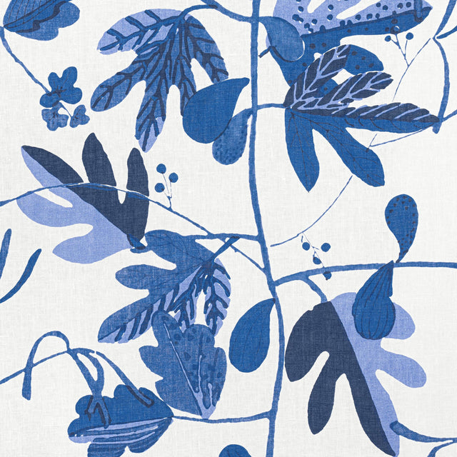 Thibaut MATISSE LEAF Blue and White Fabric