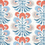Thibaut Tybee Tree French Blue And Coral Fabric