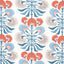 Thibaut TYBEE TREE French Blue and Coral Fabric