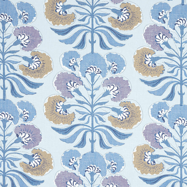 Thibaut Tybee Tree Lavender And Blue Fabric