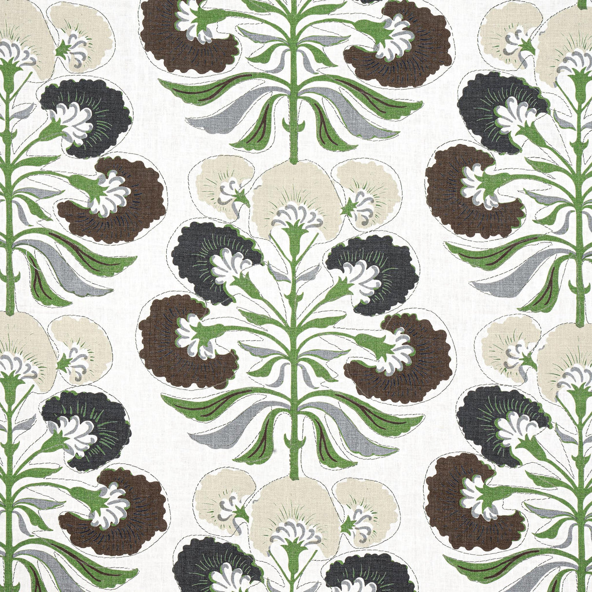 Thibaut TYBEE TREE Black and Green Fabric