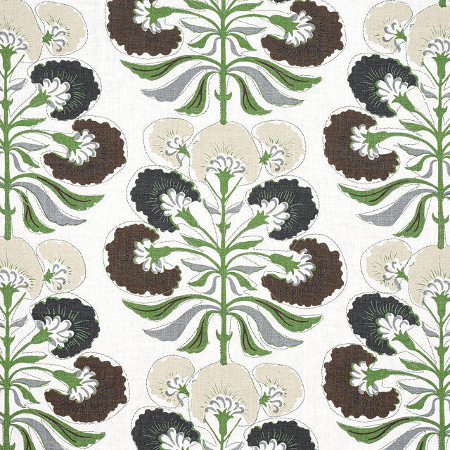 Thibaut TYBEE TREE Black and Green Fabric