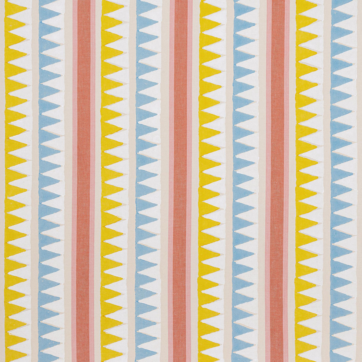 Thibaut LOMITA STRIPE Coral and Yellow Fabric