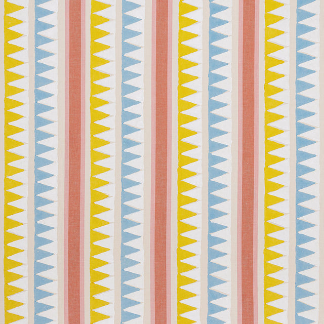 Thibaut LOMITA STRIPE Coral and Yellow Fabric