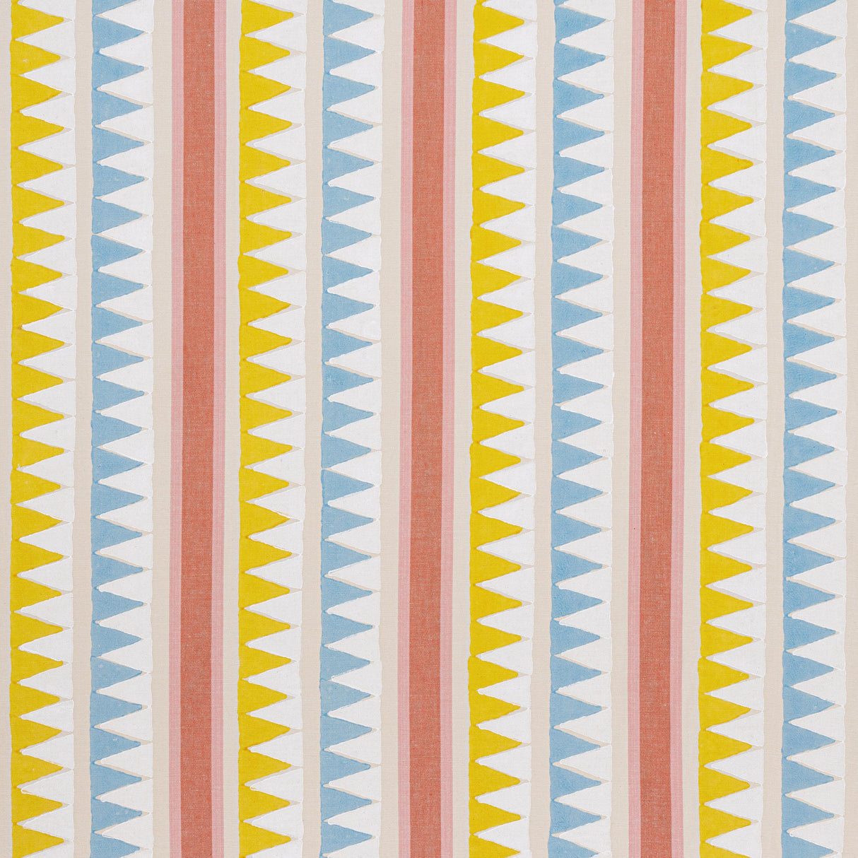 Thibaut Lomita Stripe Coral And Yellow Fabric