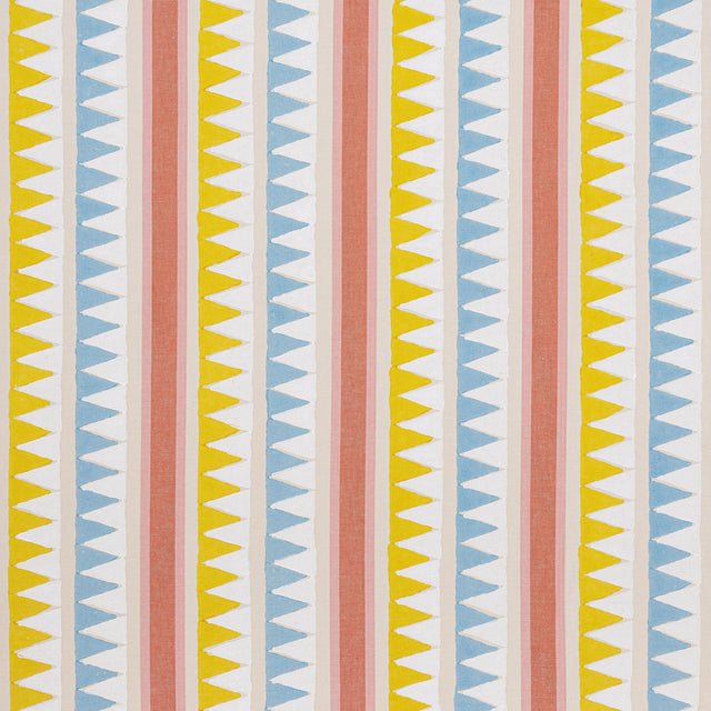 Thibaut Lomita Stripe Coral And Yellow Fabric