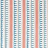Thibaut Lomita Stripe French Blue And Coral Fabric