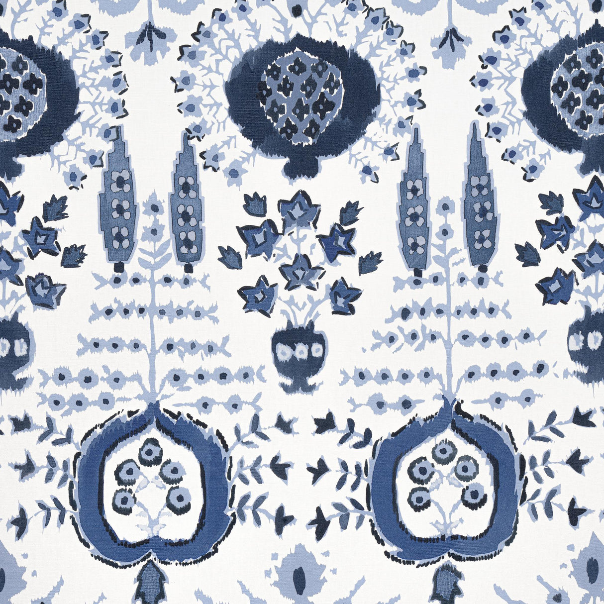 Thibaut MENDOZA SUZANI Blue and White Fabric