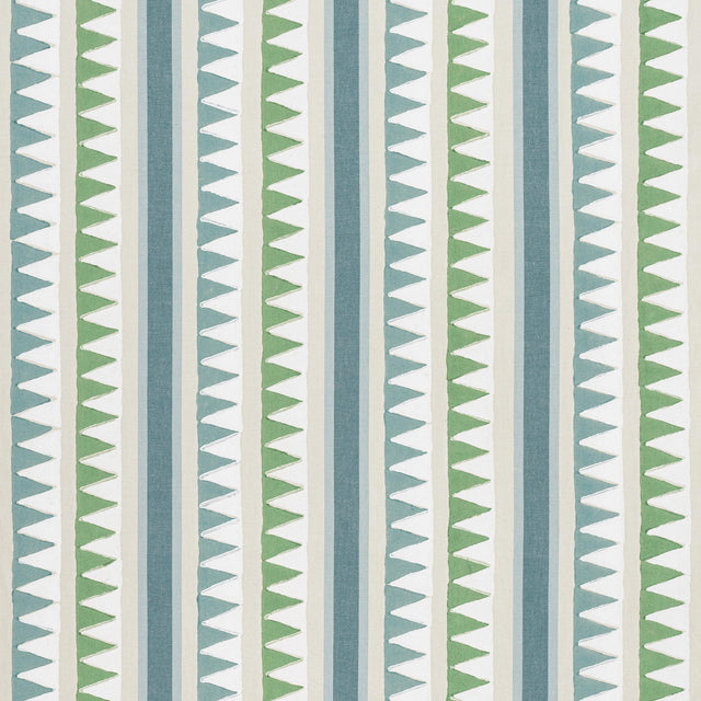 Thibaut LOMITA STRIPE Green and Blue Fabric