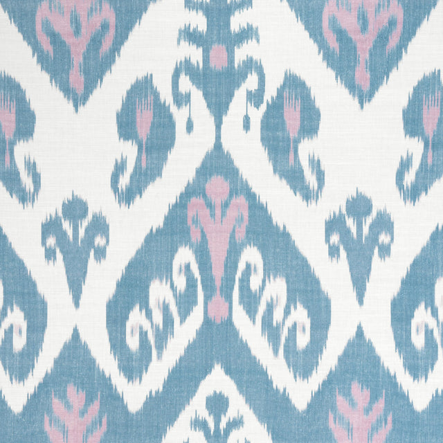 Thibaut Indies Ikat Lavender And French Blue Fabric