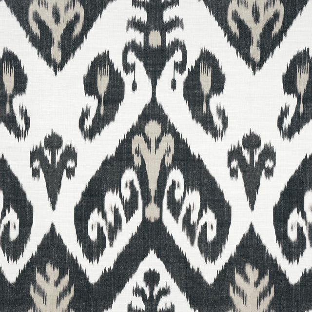 Thibaut Indies Ikat Black Fabric