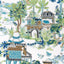 Thibaut Mystic Garden Blue And Green Fabric