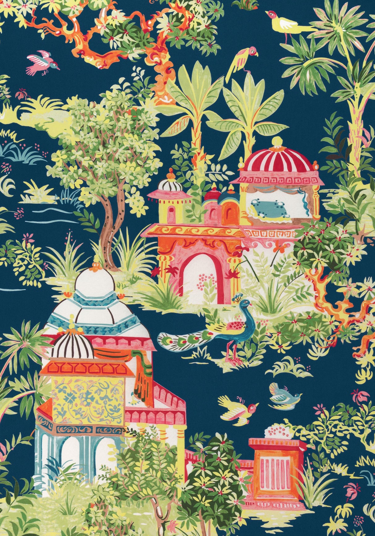 Thibaut MYSTIC GARDEN Navy Fabric