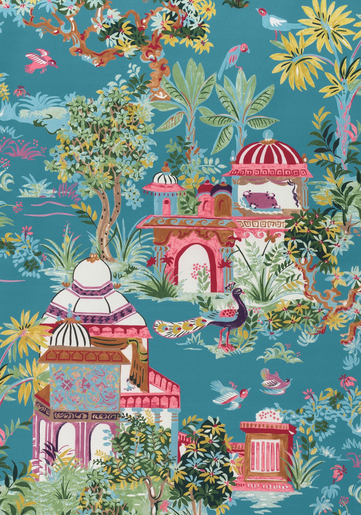 Thibaut MYSTIC GARDEN Teal Fabric