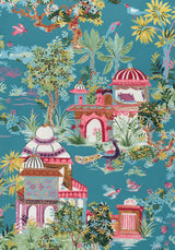 Thibaut MYSTIC GARDEN Teal Fabric