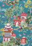 Thibaut MYSTIC GARDEN Teal Fabric
