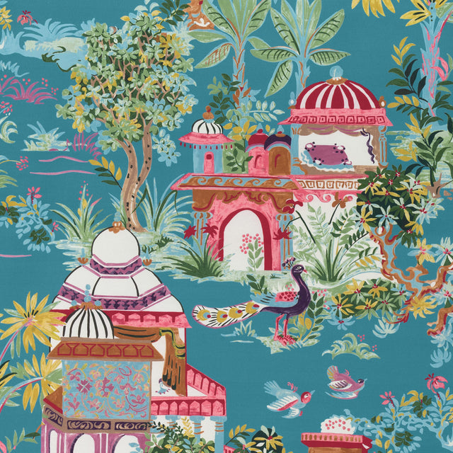 Thibaut Mystic Garden Teal Fabric