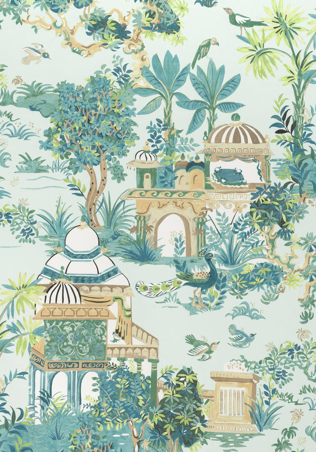 Thibaut MYSTIC GARDEN Spa Blue Fabric