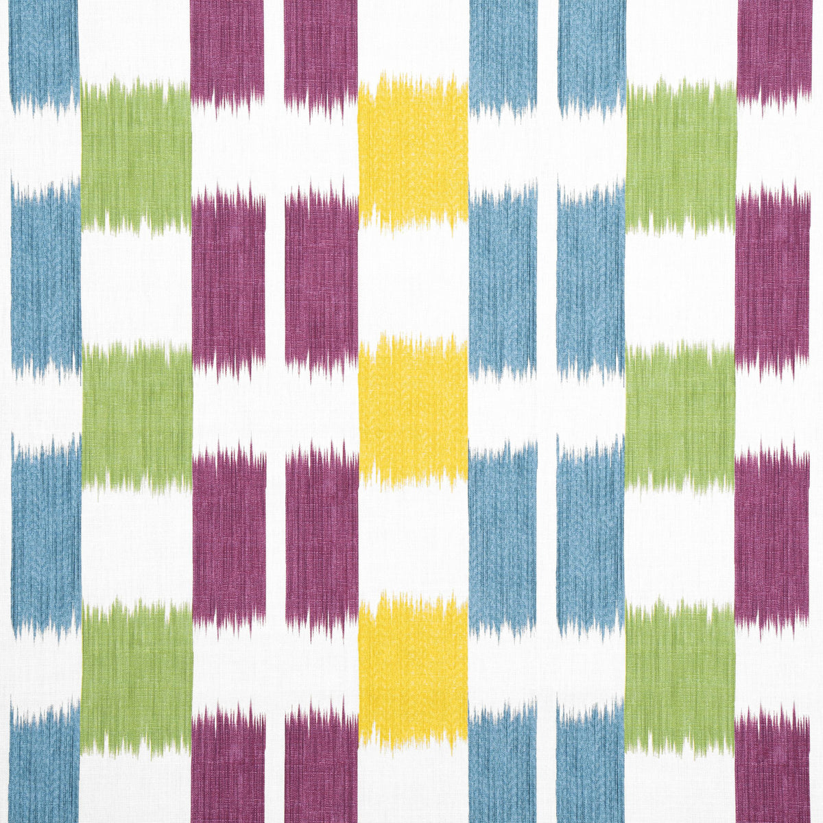 Thibaut Kasuri Plum And Teal Fabric