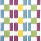 Thibaut Kasuri Plum And Teal Fabric