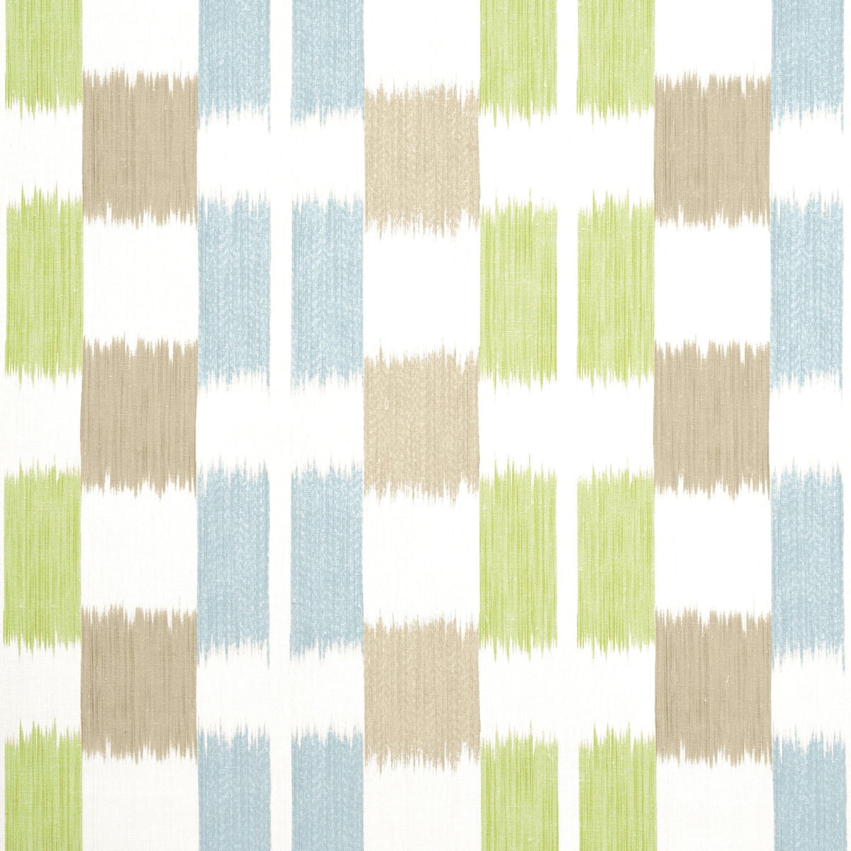 Thibaut Kasuri Green And Spa Blue Fabric