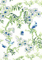 Thibaut YUKIO Blue and Green Fabric