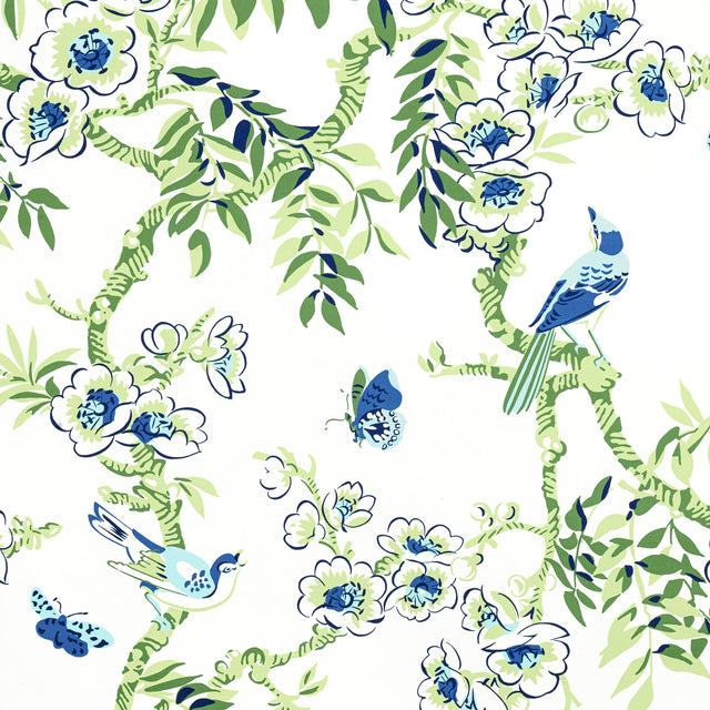 Thibaut Yukio Blue And Green Fabric