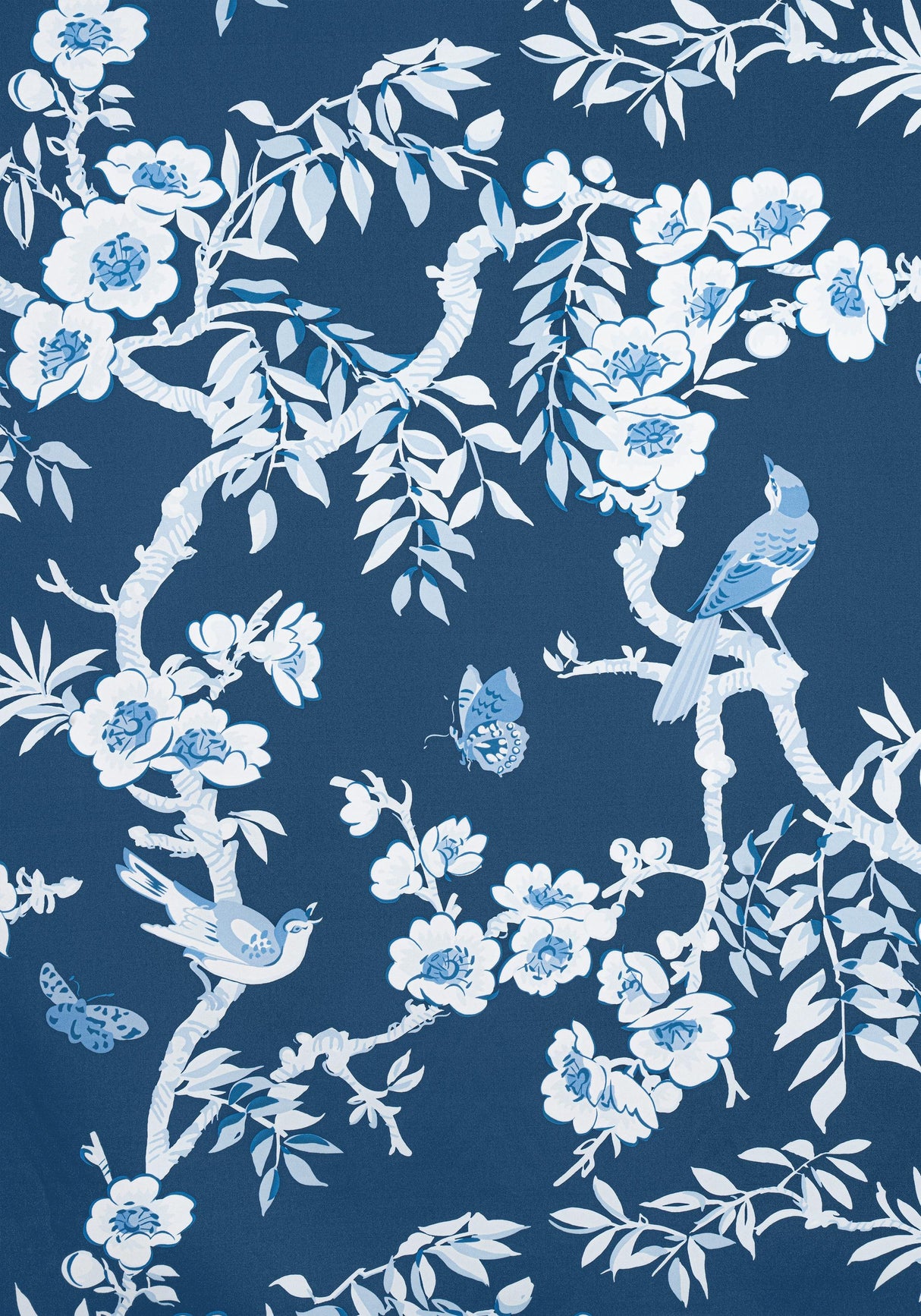 Thibaut YUKIO Navy and White Fabric