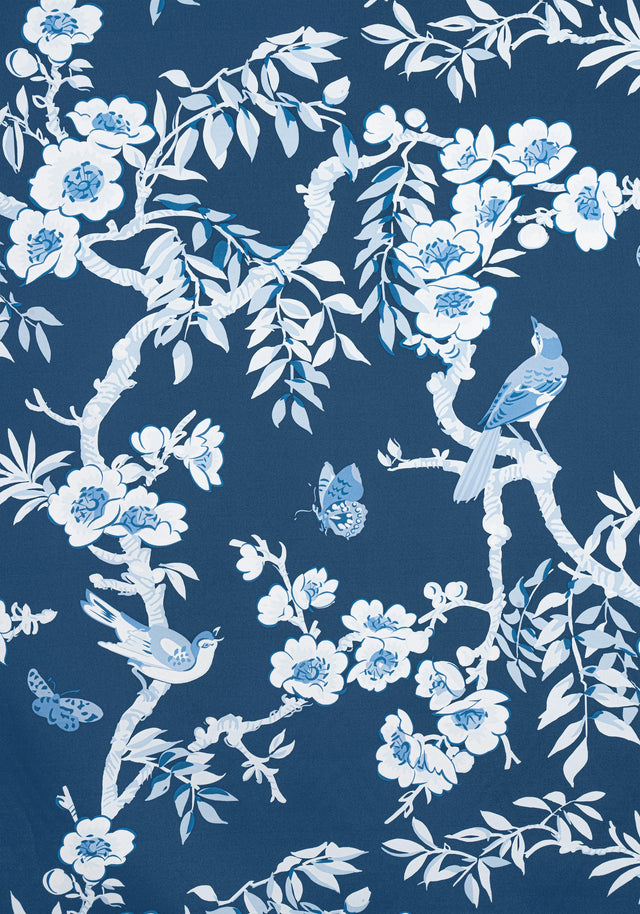 Thibaut YUKIO Navy and White Fabric
