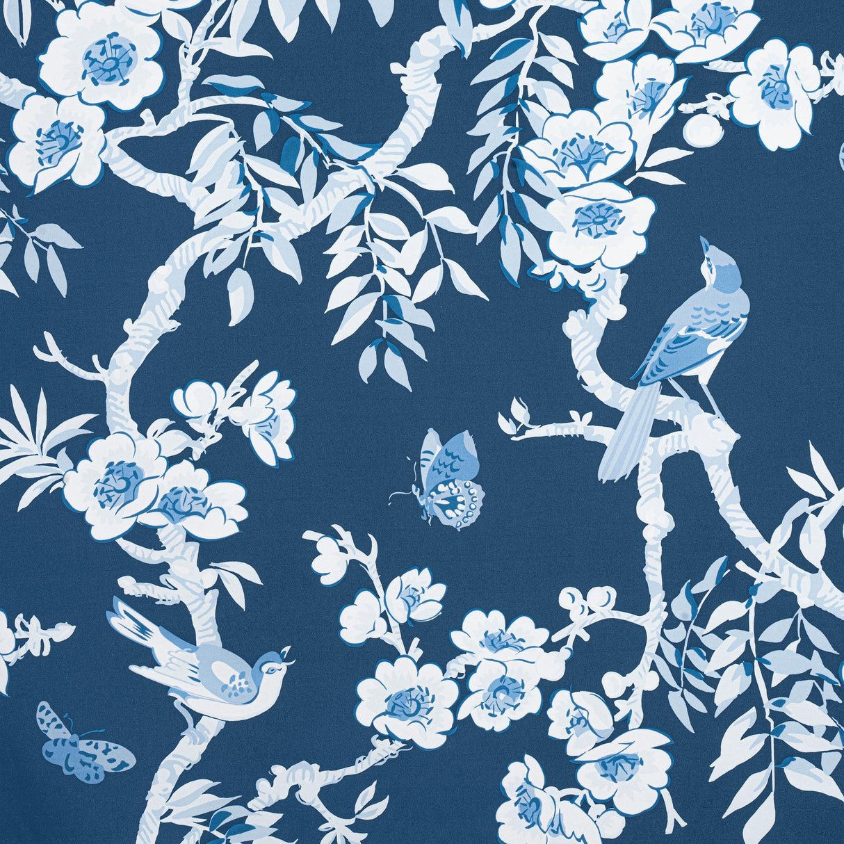 Thibaut Yukio Navy And White Fabric
