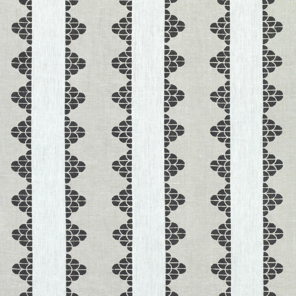 Thibaut Dhara Stripe Beige And Black Fabric
