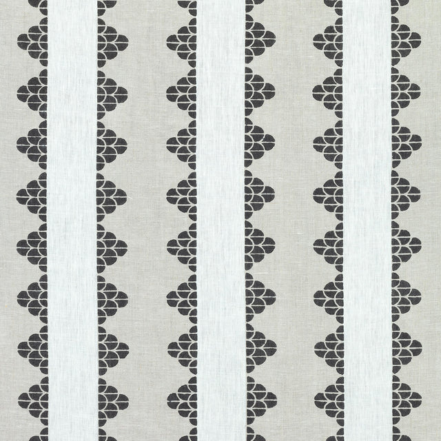 Thibaut Dhara Stripe Beige And Black Fabric