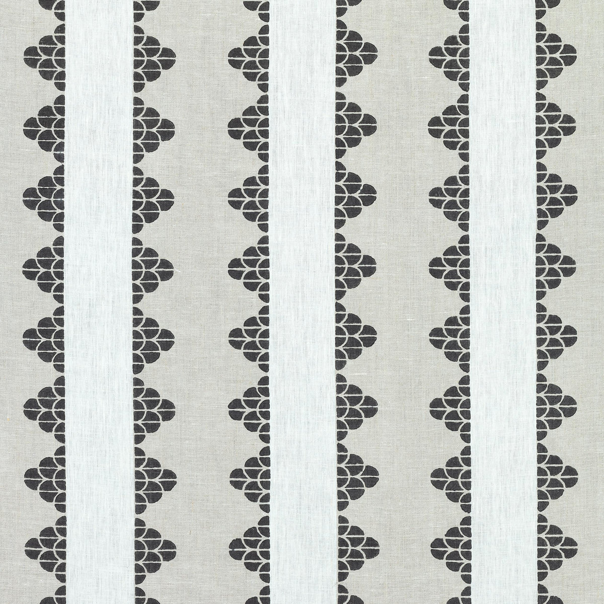 Thibaut Dhara Stripe Beige And Black Fabric