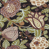 Thibaut Mitford Black And Plum Fabric