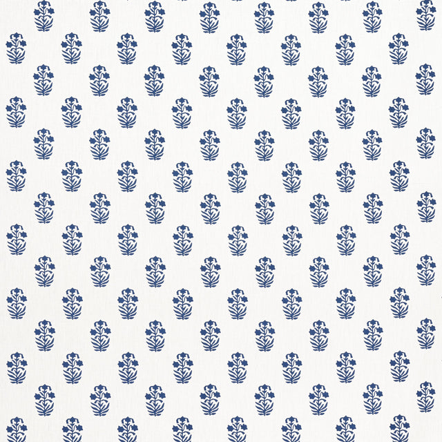 Thibaut Corwin Navy On White Fabric