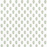 Thibaut CORWIN Green on White Fabric