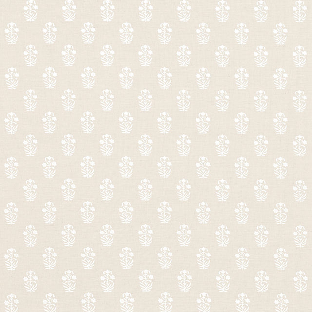 Thibaut CORWIN White on Natural Fabric