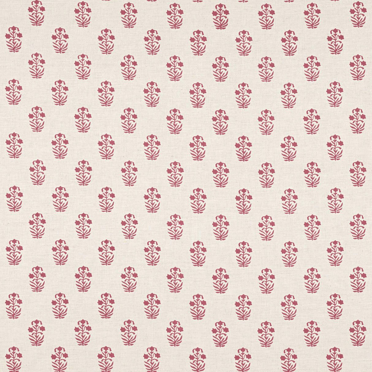 Thibaut Corwin Raspberry On Natural Fabric